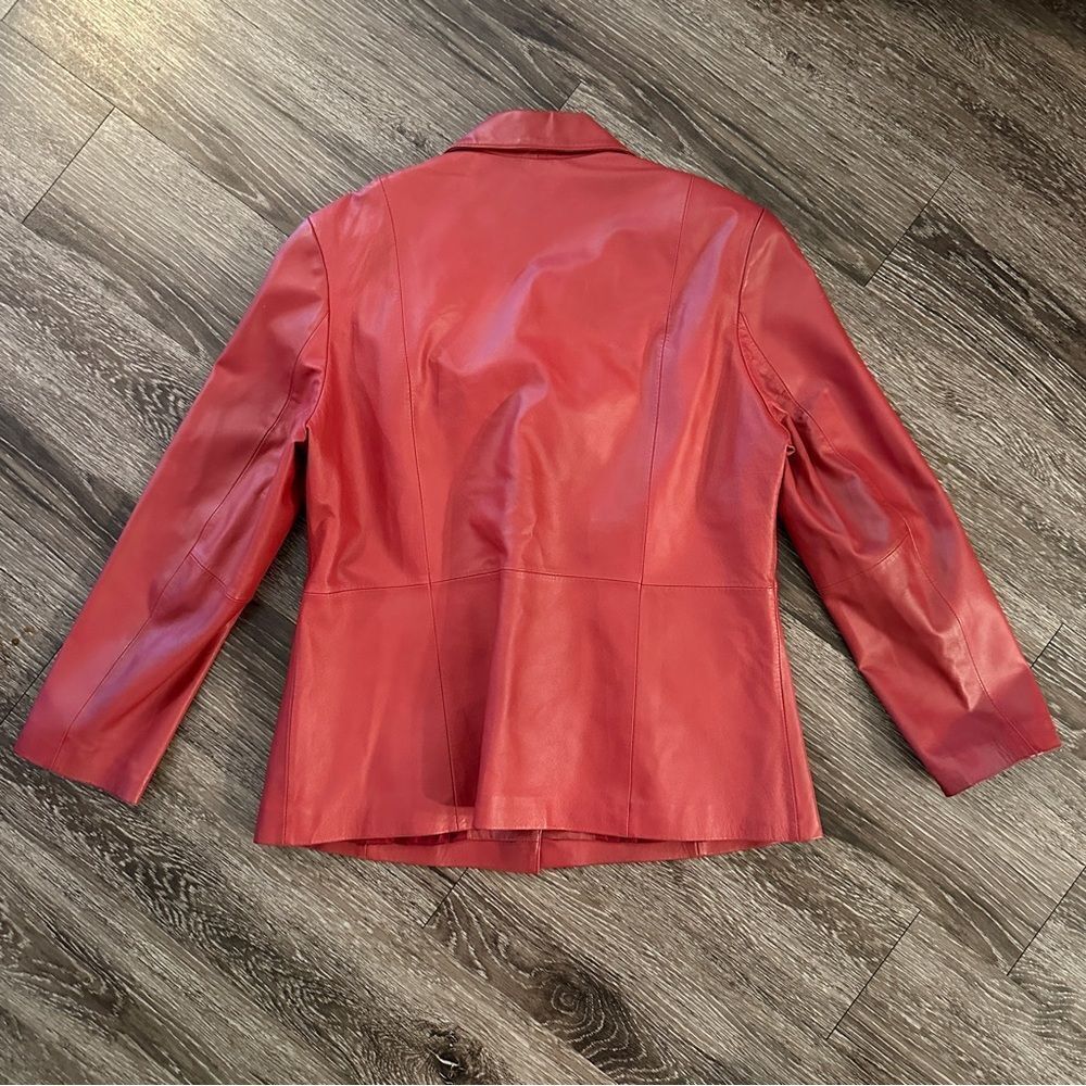 Bernardo Red Leather Jacket - Picture 11 of 11